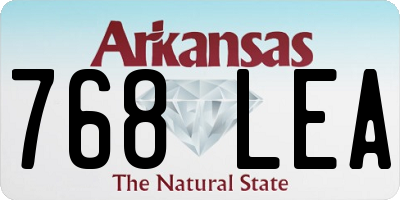 AR license plate 768LEA