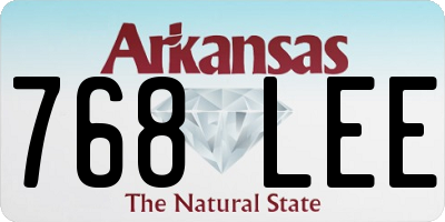AR license plate 768LEE