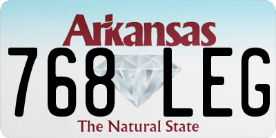 AR license plate 768LEG