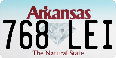 AR license plate 768LEI