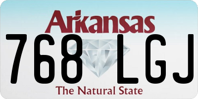 AR license plate 768LGJ