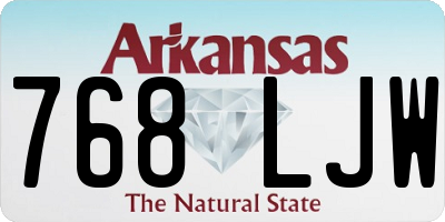 AR license plate 768LJW