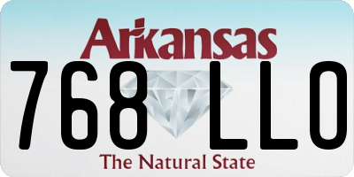 AR license plate 768LLO