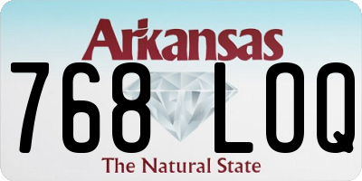AR license plate 768LOQ