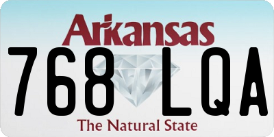 AR license plate 768LQA