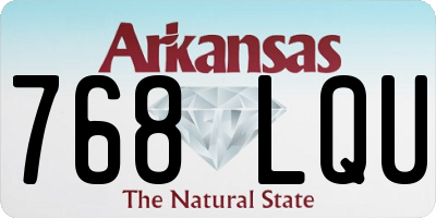 AR license plate 768LQU