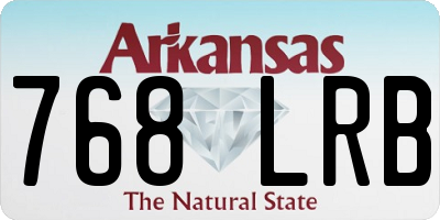 AR license plate 768LRB