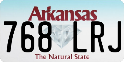 AR license plate 768LRJ