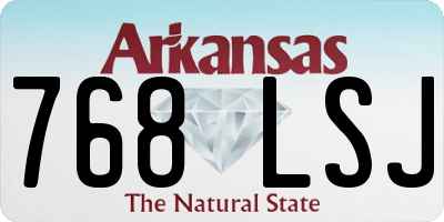 AR license plate 768LSJ