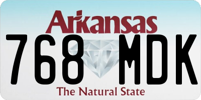 AR license plate 768MDK