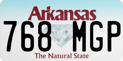 AR license plate 768MGP