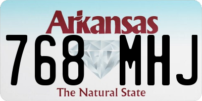 AR license plate 768MHJ