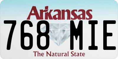 AR license plate 768MIE