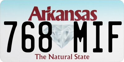 AR license plate 768MIF