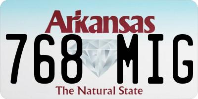 AR license plate 768MIG