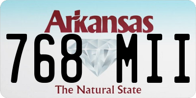 AR license plate 768MII