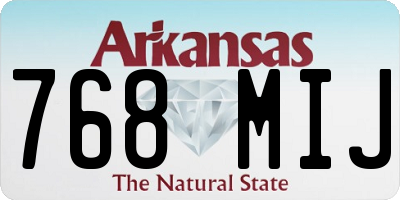 AR license plate 768MIJ