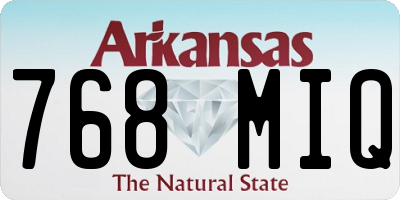 AR license plate 768MIQ
