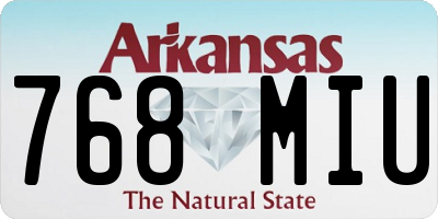 AR license plate 768MIU