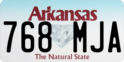 AR license plate 768MJA