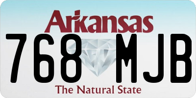 AR license plate 768MJB