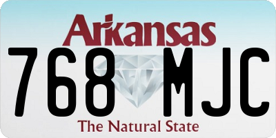AR license plate 768MJC