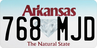 AR license plate 768MJD