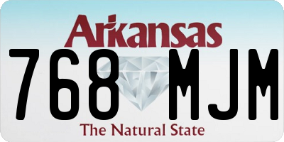 AR license plate 768MJM