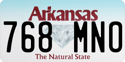 AR license plate 768MNO