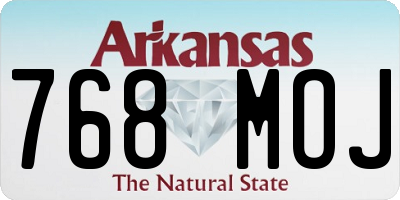 AR license plate 768MOJ