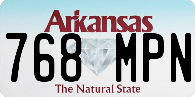 AR license plate 768MPN