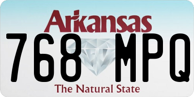 AR license plate 768MPQ
