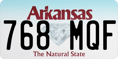 AR license plate 768MQF