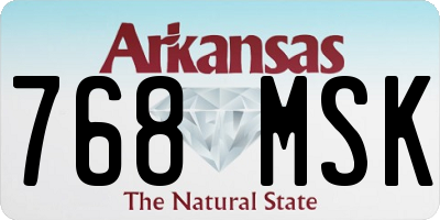 AR license plate 768MSK