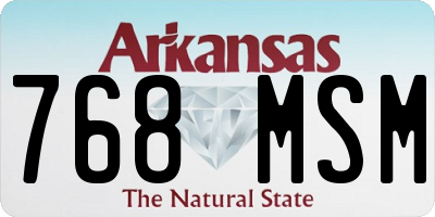 AR license plate 768MSM