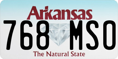 AR license plate 768MSO