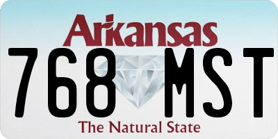 AR license plate 768MST
