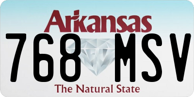 AR license plate 768MSV