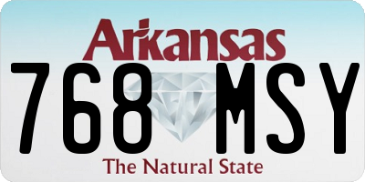 AR license plate 768MSY