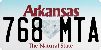 AR license plate 768MTA