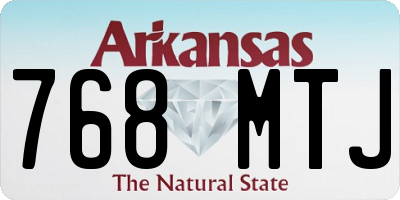 AR license plate 768MTJ