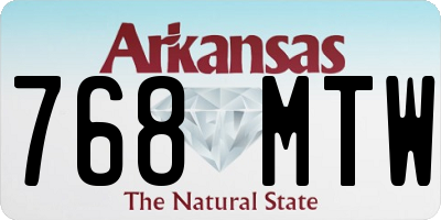 AR license plate 768MTW