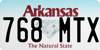 AR license plate 768MTX