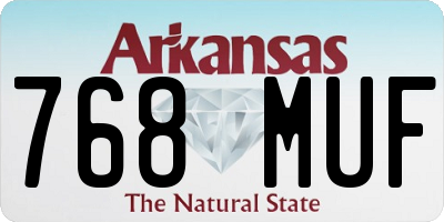 AR license plate 768MUF