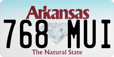 AR license plate 768MUI
