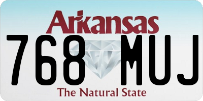 AR license plate 768MUJ