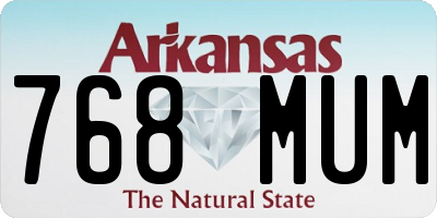 AR license plate 768MUM