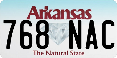 AR license plate 768NAC