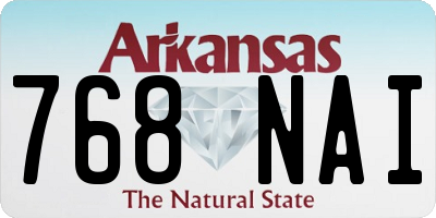 AR license plate 768NAI