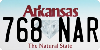 AR license plate 768NAR